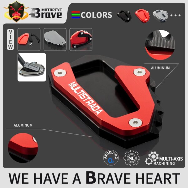 Para DUCATI Multistrada 1260 S GT SD-Air Pikes Peak 2017-2020 2019 1260S 1260GT soporte lateral almohadilla ampliadora placa de soporte