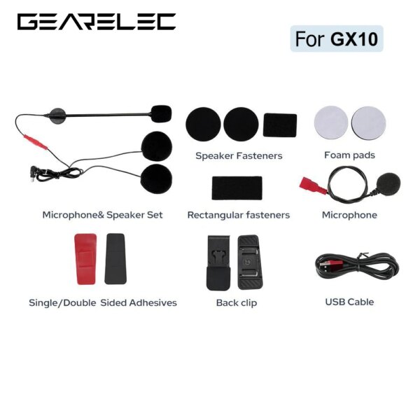 Para accesorios de altavoz GEARELEC, auricular con enchufe tipo C, traje estéreo, intercomunicador para motocicleta, micrófono suave/duro