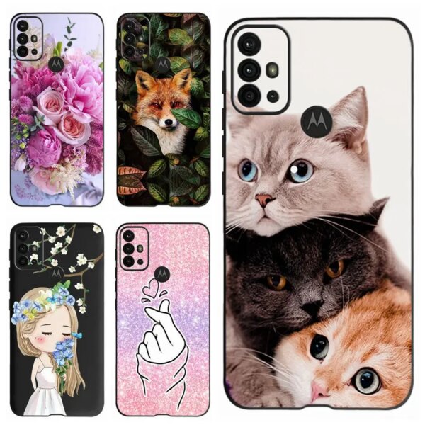 Para Motorola Moto G10 G30 funda bonita de gato de dibujos animados Fundas de teléfono de silicona suave para Motorola G30 G10 Moto G30 funda Coque Fundas