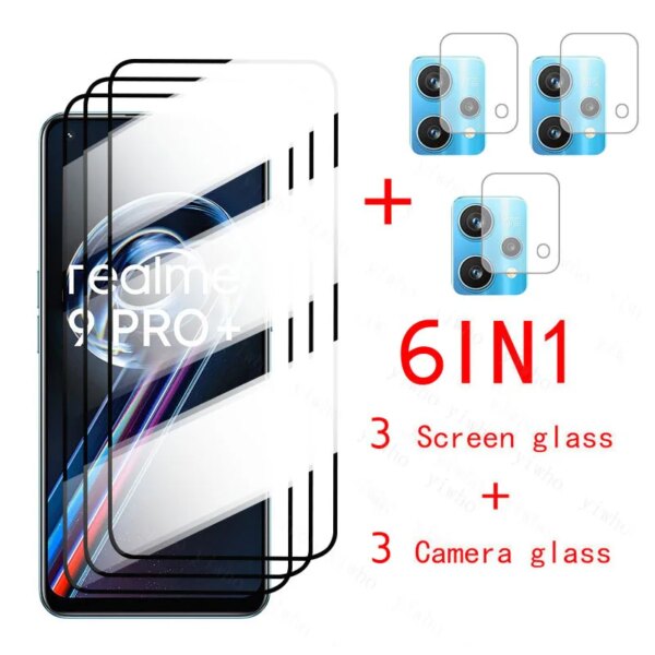 Para OPPO Realme 9 Pro Plus vidrio en Realmi 9 Pro Plus Protector de pantalla de vidrio templado en Realme Real me 9 Pro Plus lente de cristal