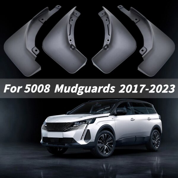 Guardabarros para Peugeot 5008 GT, accesorios para coche, protectores de guardabarros delanteros y traseros, placa de desgaste, guardabarros contra salpicaduras automático 2017 2020 2022 2023