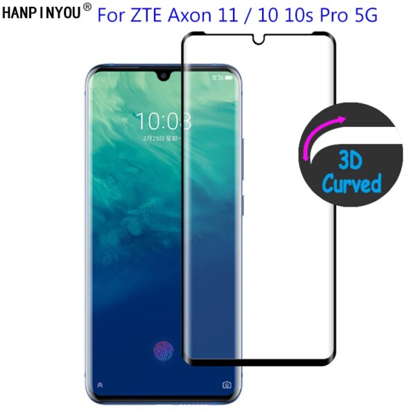 Para ZTE Axon 11 10 10s Pro 10Pro 5G 9H Ultra fino 3D curvado cubierta completa frontal película de vidrio templado duro Protector de pantalla