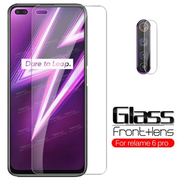 Para oppo realme 6 pro Glass 2 en 1 lente de cámara cristal protector en realmy raelme realmi 6 pro 6pro realme6 protector de pantalla Flm