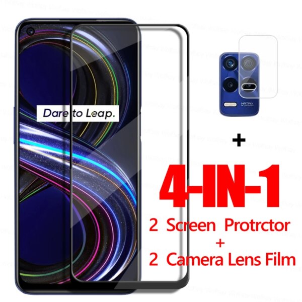 Vidrio de pegamento completo para Realme 8i Protector de pantalla de vidrio Realme 8i película protectora de vidrio templado para teléfono Realme 9i 8i 8s 8 9 Pro