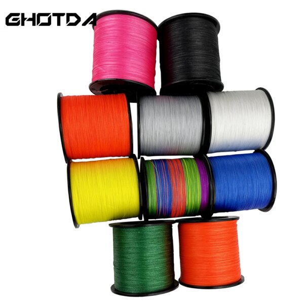 GHOTDA-sedal de pesca X8 Original, 100M, alta resistencia, suave, 8 hebras, multifilamento rosa, multicolor, herramientas de pesca