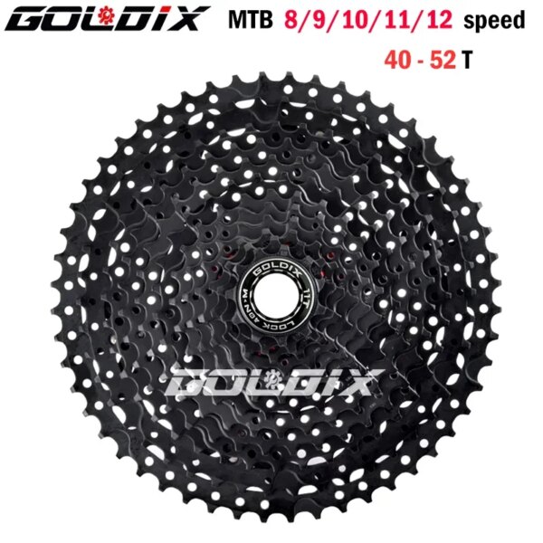 GOLDIX MTB Cassete negro 8/9/10/11/12 velocidad 40/42/46/50/52T piñón de bicicleta para Shimano HG 8/9/10/11/12v rueda libre de bicicleta