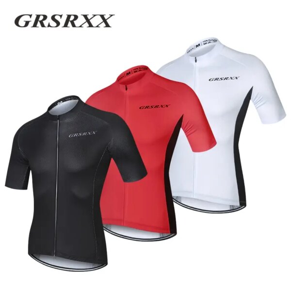 GRSRXX Hombres Ciclismo Jersey Pro Manga Corta Equipo De Bicicleta Racing Jersey Verano Transpirable Camisa Ropa Deportiva De Ciclismo De Secado Rápido