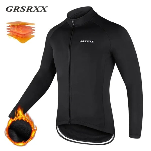 GRSRXX Chaqueta de Ciclismo cálida de Invierno Chaqueta de Bicicleta de montaña Jersey de Ciclismo Jersey de Ciclismo de Manga Larga Chaqueta de Ciclismo Unisex