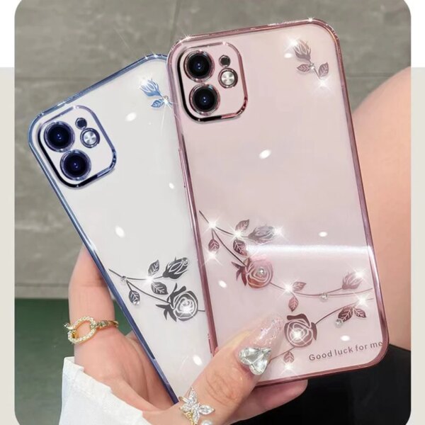 Funda de teléfono con diamantes de imitación brillantes para Motorola MOTO G84 G54 G14 G13 G23 G32 G22 G82 G52 G42 G53, funda trasera transparente ostentosa