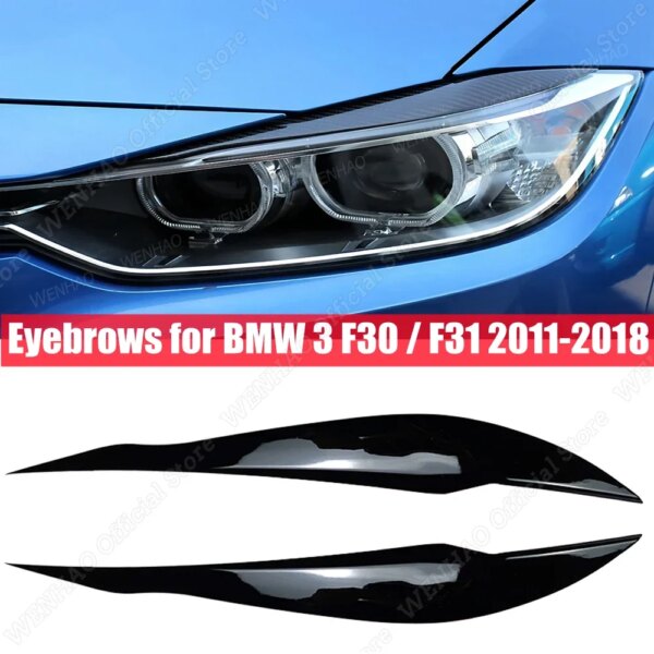 Brillo ABS faro ceja párpado para BMW F30 Sedan 2012-2015 320i 328i 335i F80 M3 2014-2018 F31 Touring 2013-2015 320i 328i