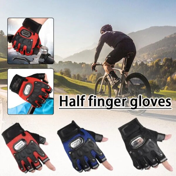 Guantes de ciclismo de medio dedo antideslizantes, transpirables, cómodos, para motocicleta, deportes, Fitness, adiestramiento al aire libre, hombres y mujeres, Cycl X4l8