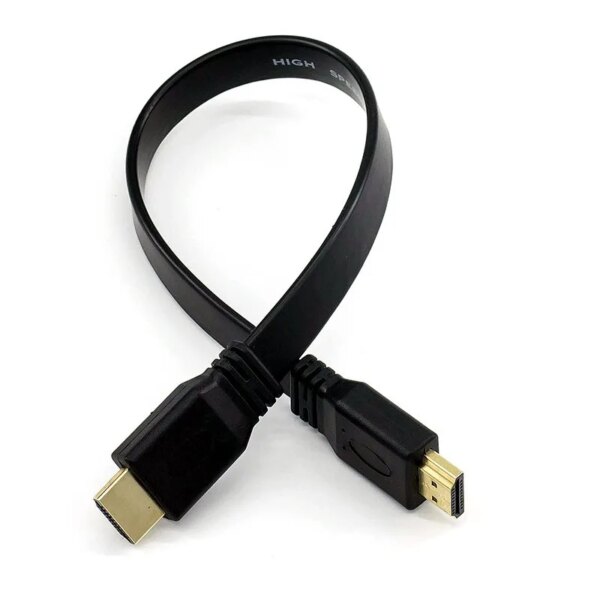 Cable compatible con HDMI corto Full HD de alta calidad, Cable plano con enchufe macho a macho 3D para Audio, vídeo, TV HD, 30 cm, 50 cm