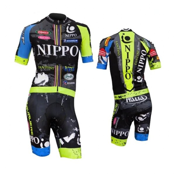 Conjunto de Jersey de Ciclismo del equipo NIPPO con mangas cortadas con láser de alta calidad, Ropa de Ciclismo de montaña, Maillot de bicicleta, conjunto corto con pechera, Paddad de Gel