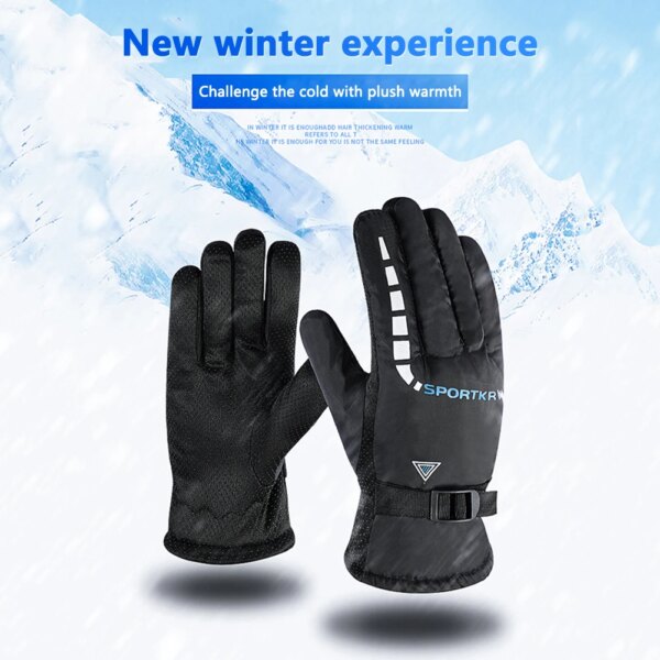 Guantes de invierno calientes para hombres y mujeres, guantes cálidos con pantalla táctil para ciclismo al aire libre, guantes fríos para conducir en motocicleta, guantes antideslizantes a prueba de viento para mujer