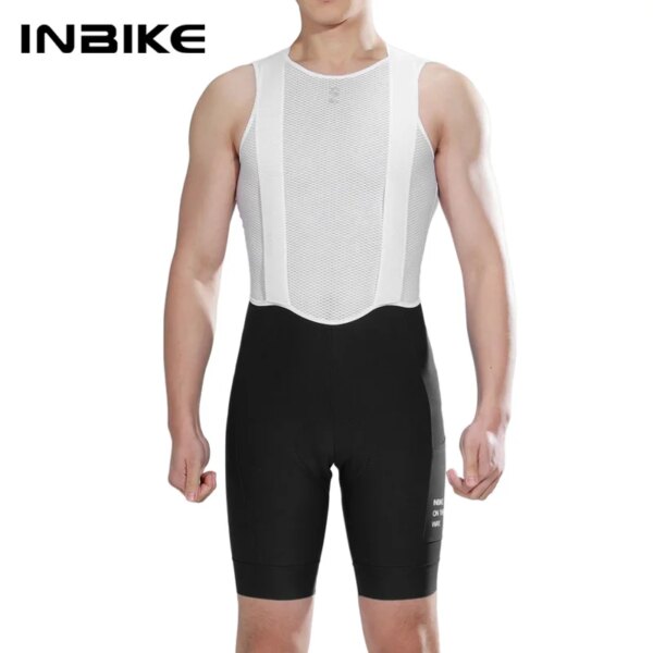 INBIKE-pantalones cortos con pechera para ciclismo para hombre, pantalón corto acolchado 3D a prueba de golpes, pantalones cortos para montar en bicicleta de montaña, ropa interior para ciclismo