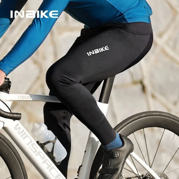 INBIKE, pantalones térmicos de lana para ciclismo profesional para hombre, pantalones ajustados acolchados para invierno para bicicleta, pantalones para hombre, mallas para bicicleta de montaña y carretera, ropa