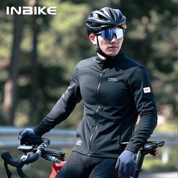 INBIKE-ropa de ciclismo de manga larga para hombre, chaqueta a prueba de viento para bicicleta, equipo de bicicleta grueso y resistente al viento, de invierno