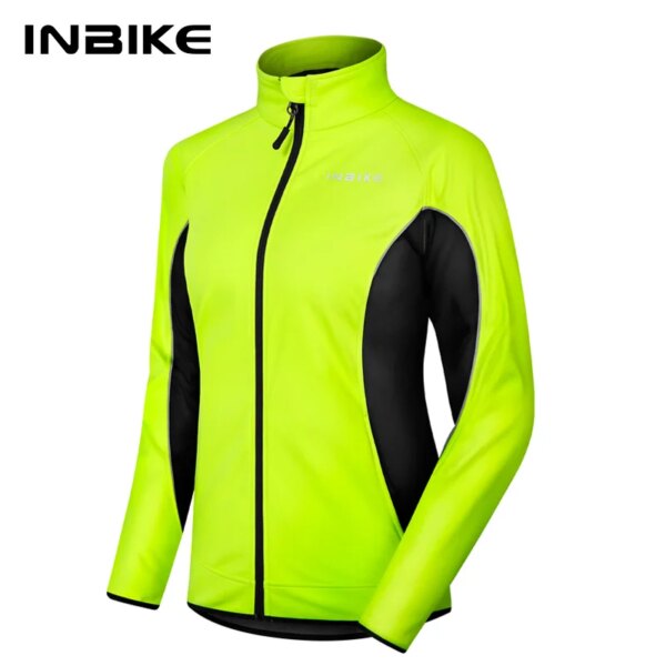 INBIKE, chaquetas de ciclismo de invierno para mujer, ropa térmica de lana para ciclismo, cortavientos para bicicleta de carretera, chaqueta reflectante MTB para mujer
