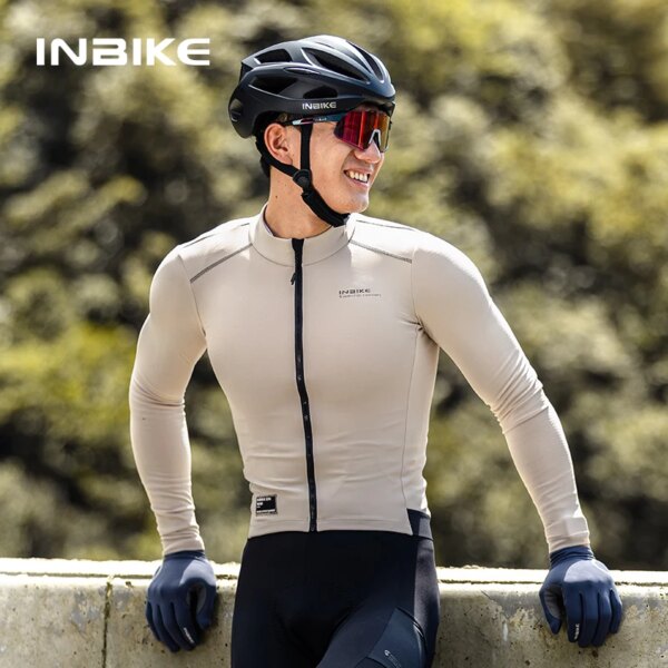 INIBKE-Camiseta térmica de manga larga para ciclismo para hombre, ropa deportiva para exteriores, para ciclismo de montaña