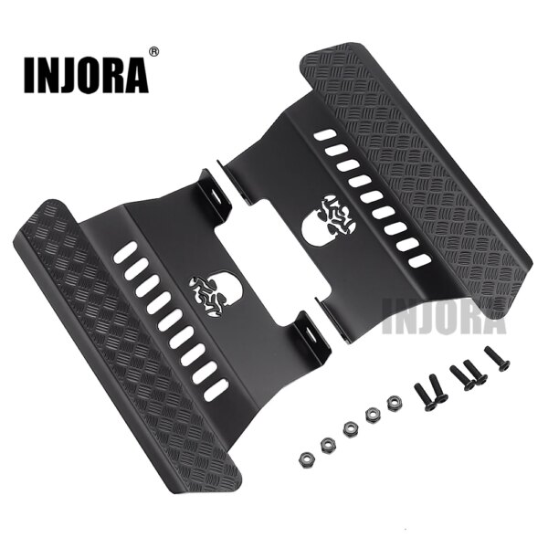 INJORA 2 uds RC coche Pedal lateral de Metal patrón de calavera deslizadores de roca para 1/10 coche trepador de control remoto Axial SCX10 piezas de mejora