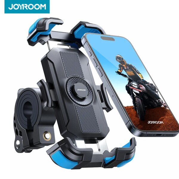 Joyroom-Soporte de teléfono para motocicleta y bicicleta, soporte mejorado para teléfono, soporte para teléfono de bicicleta ultraestable, abrazadera para manillar de teléfono móvil para Scooter