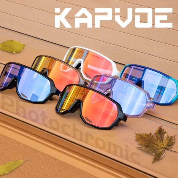 KAPVOE-gafas de sol fotocromáticas para hombre y mujer, lentes de sol fotocromáticas para exteriores, para ciclismo de montaña o de carretera, con protección UV400