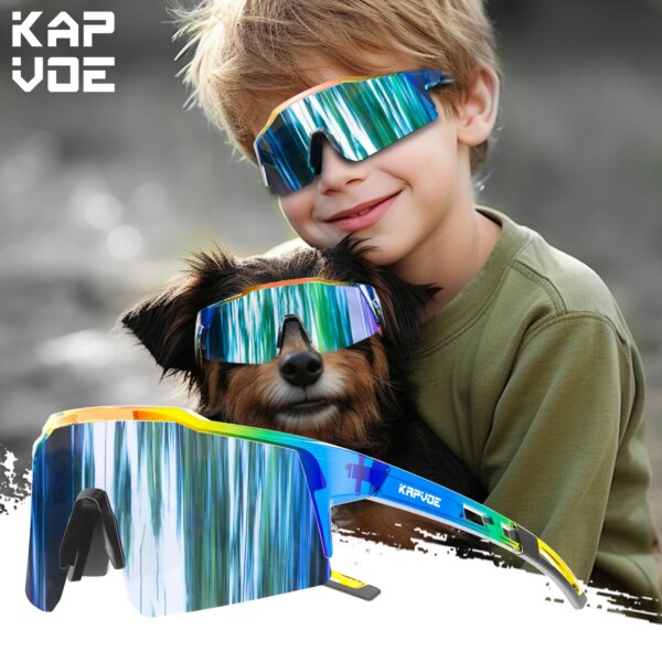 KAPVOE, gafas de sol fotocromáticas para niños, gafas de ciclismo para niños y niñas, gafas a prueba de viento UV400, gafas para deportes al aire libre para adolescentes