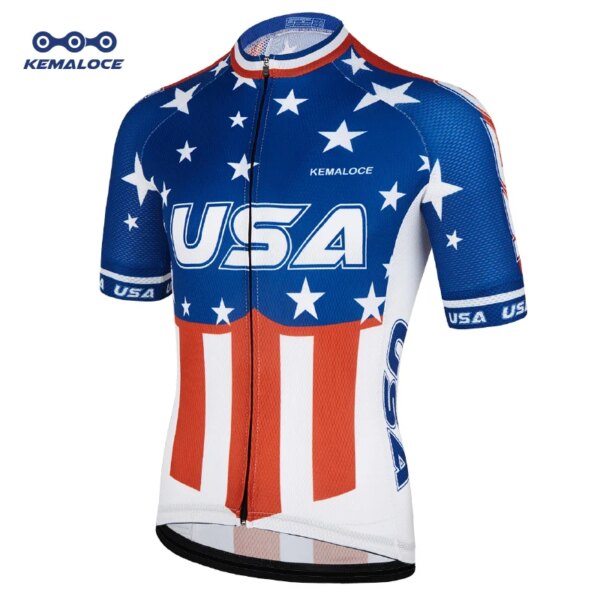 KEMALOCE camiseta de bicicleta EE. UU. Marina internacional nuevo deporte americano suciedad ciclo al aire libre uniforme de manga corta equipo profesional ropa de bicicleta