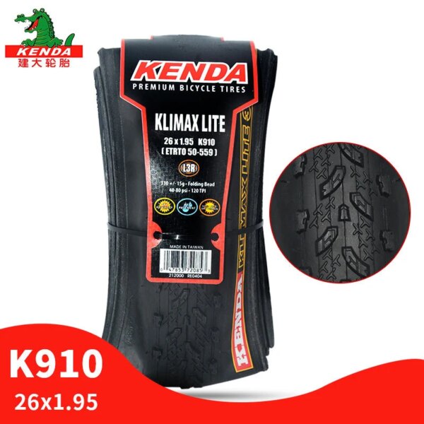 KENDA K910 neumático de bicicleta MTB 26x1,95 KLIMAX LITE 345G KEVLAR BEAD montaña plegada 26x1,95 neumático de bicicleta 120TPI neumáticos originales de bicicleta