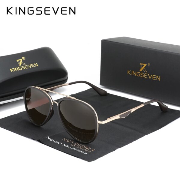 KINGSEVEN gafas de sol polarizadas de marca clásica para hombre, gafas de sol para conducir para hombre, gafas con bloqueo UV, accesorios para mujer