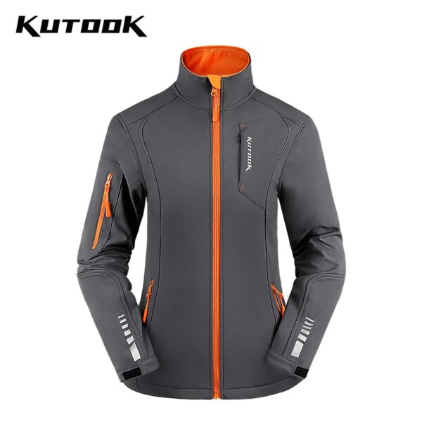 KUTOOK-Chaqueta de ciclismo para mujer, impermeable, para deportes al aire libre, ropa de senderismo y acampada, abrigo térmico cálido a prueba de viento para bicicleta de invierno