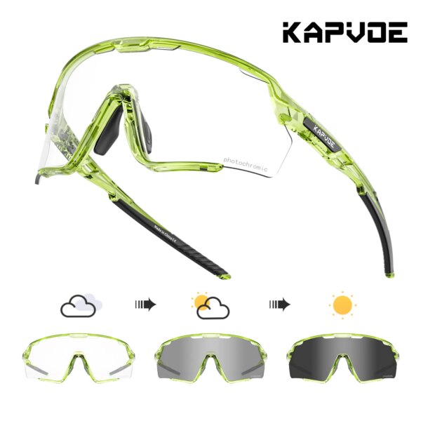 Kapvoe 2024 gafas de sol fotocromáticas para bicicleta ciclismo para hombres gafas fotocromáticas azules MTB bicicleta nueva gafas deportivas UV400