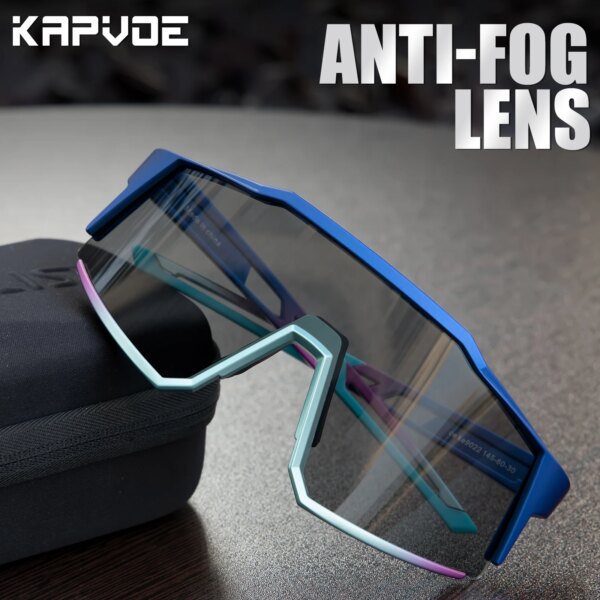 Kapvoe-gafas fotocromáticas para ciclismo, gafas deportivas antiniebla para hombre y mujer, gafas de sol para ciclismo de montaña, gafas para conducir y pescar en carretera, equipo para montar