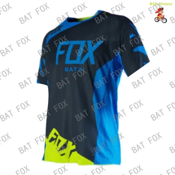 Camiseta de manga corta para niños BAT FOX MTB, camiseta de Motocross, camisetas para descenso, camiseta para bicicleta, camiseta para motocicleta para niños, ropa de ciclismo