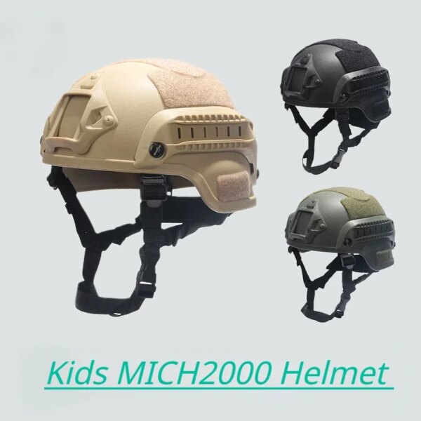 Casco MICH2000 para niños, juego de guerra CS para niños, cascos protectores ligeros para deportes al aire libre, equipo de protección táctico de seguridad de combate