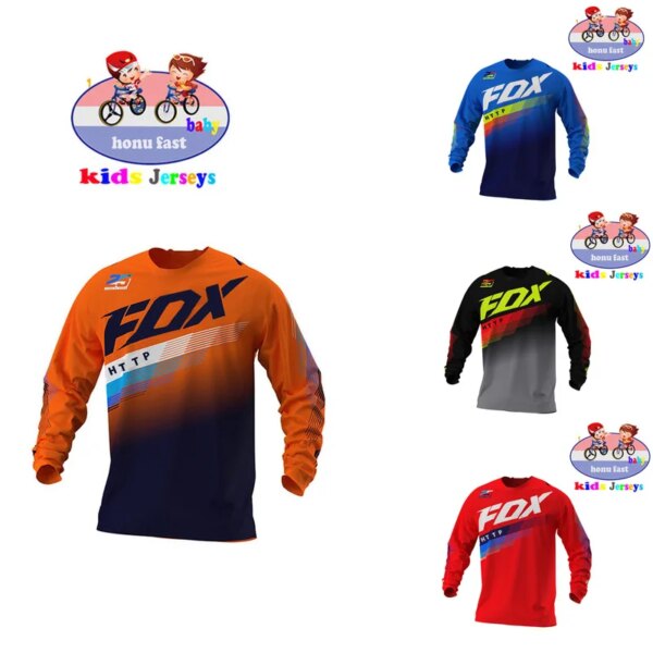 Camiseta de carreras ATV todoterreno para niños AM RF bicicleta ciclismo motocicleta Jersey MTB DH MX Ropa D chicos http fox Jersey para descensos