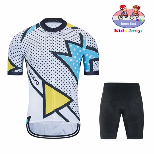 Kidsnew Conjunto de Jersey de Ciclismo de manga corta de verano MTB BikePad Ropa de Ciclismo Ropa de bicicleta traje deportivo Ropa de bicicleta para niños Ciclismo