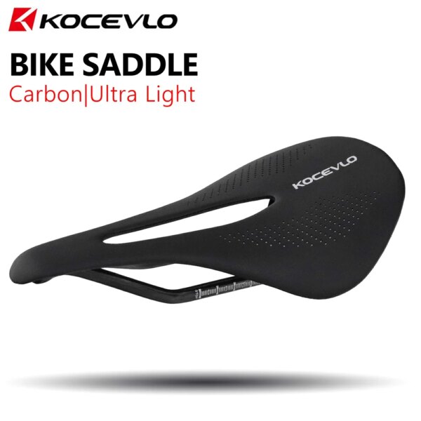 Kocevlo Sillín de Bicicleta Sillines de Bicicleta MTB Sillín de Fibra de Carbono 240-143 mm/110 g Bicicleta de Carretera/rieles de sillín de Acero