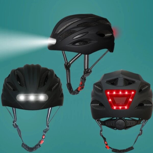 Lámpara LED para casco de bicicleta, con luz trasera LED, moldeado integralmente, para deportes al aire libre, ciclismo, motocicleta, equipo de bicicleta