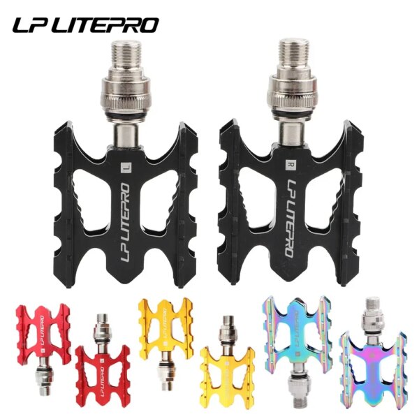 Pedal de bicicleta plegable LP Litepro, rodamiento de sello de aluminio de liberación rápida, cuerpo de Metal, Pedal de bicicleta de lubricación suave Wellgo Xpedo Qrd2