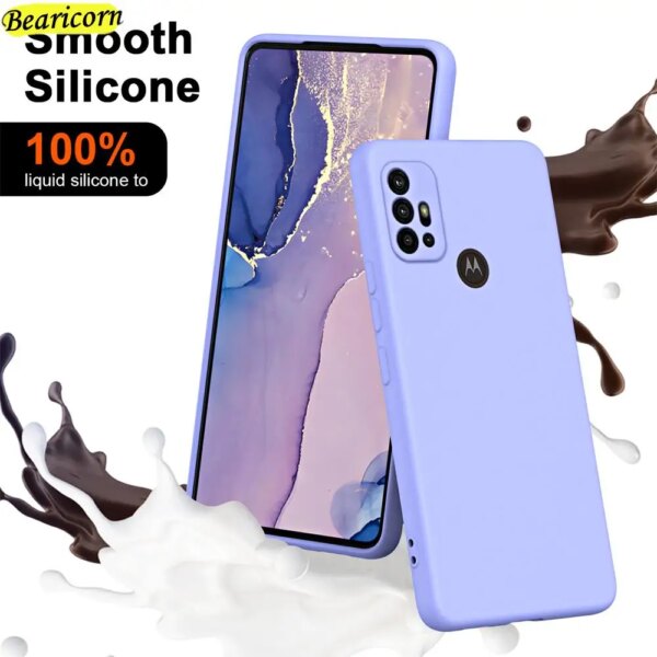 Funda de teléfono Original de silicona líquida para Motorola Moto G10 G30 G22 G31 G41 G42 G52 G82 G71S G60 G200 E32, funda protectora para cámara