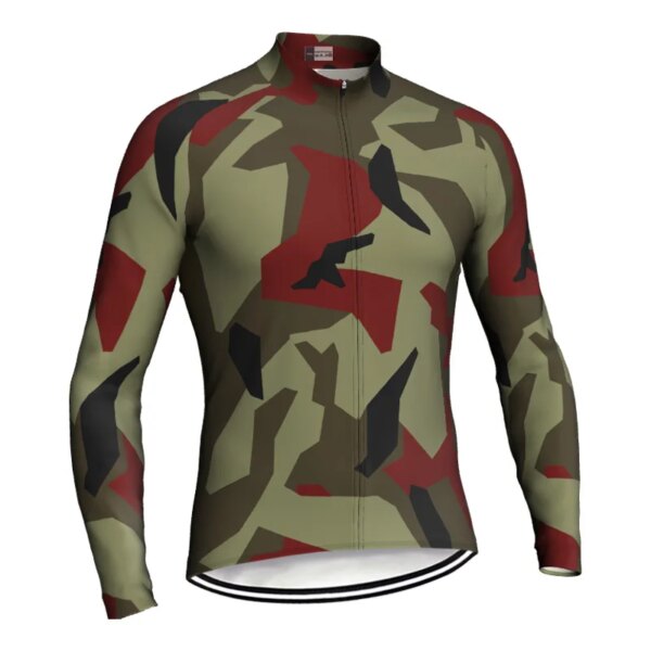 Maillot de ciclismo largo y transpirable para hombre, camiseta de carreras MTB, ropa de camuflaje para bicicleta de montaña, chaqueta de bicicleta de verano