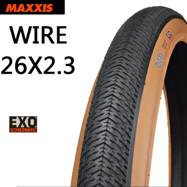 MAXXIS DTH EXO WIRE 26X2.3 26er 26in neumático de bicicleta BMX Neumático de alambre de acero completamente negro y con bordes amarillos