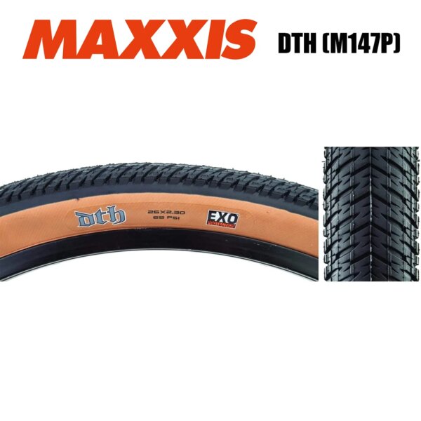 Neumático MAXXIS DTH (M147P) 26 x 2,30 26x2,15 20x1,95 BMX cubierta plegable negro/bronceado oscuro EXO neumático de bicicleta