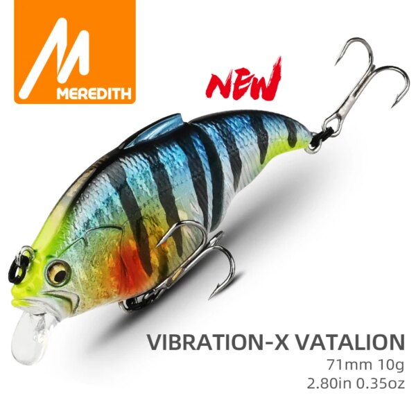 MEREDITH VIBRATION-X VIB 71mm 10g Wobblers aparejos de pesca Señuelos de Pesca cebo vibratorio para accesorios artificiales de profundidad completa