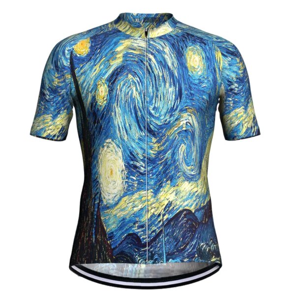 Camiseta De Ciclismo MTB, Camiseta De Bicicleta, Ropa De Kit De Bicicleta, Ropa Deportiva, Van Gogh, Noche Estrellada, Chaqueta De Montaña De Motocros, Top Ajustado