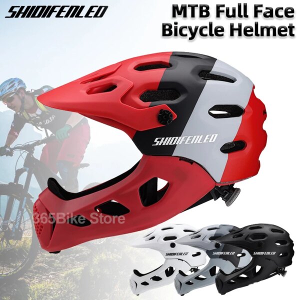 Casco de bicicleta de montaña MTB, máscara completa para adultos DH, casco de bicicleta de descenso, seguridad 57-62cm, anticolisión, transpirable, todoterreno, BMX