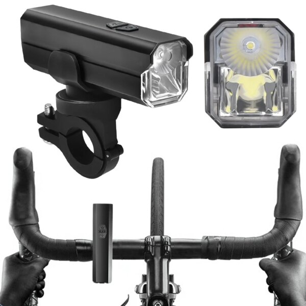 Lámpara de Ciclismo de Carretera MTB, linterna LED para ciclismo con carga USB, luz para manillar de bicicleta de 5000mAh, accesorios para bicicleta