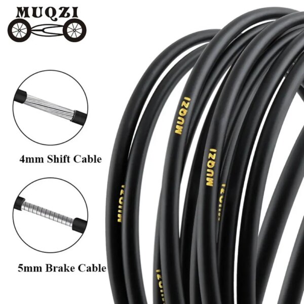 MUQZI-carcasa de Cable de cambio de freno de bicicleta, 4mm, 5mm, para desviador de bicicleta de montaña y carretera, Cable de freno, accesorios de ciclismo