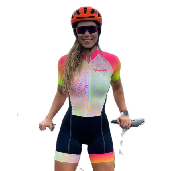 Macaquinho-traje de ciclismo para mujer, traje profesional de triatlón, equipo de carreras, Jersey, mono, traje de ciclismo ajustado de manga larga